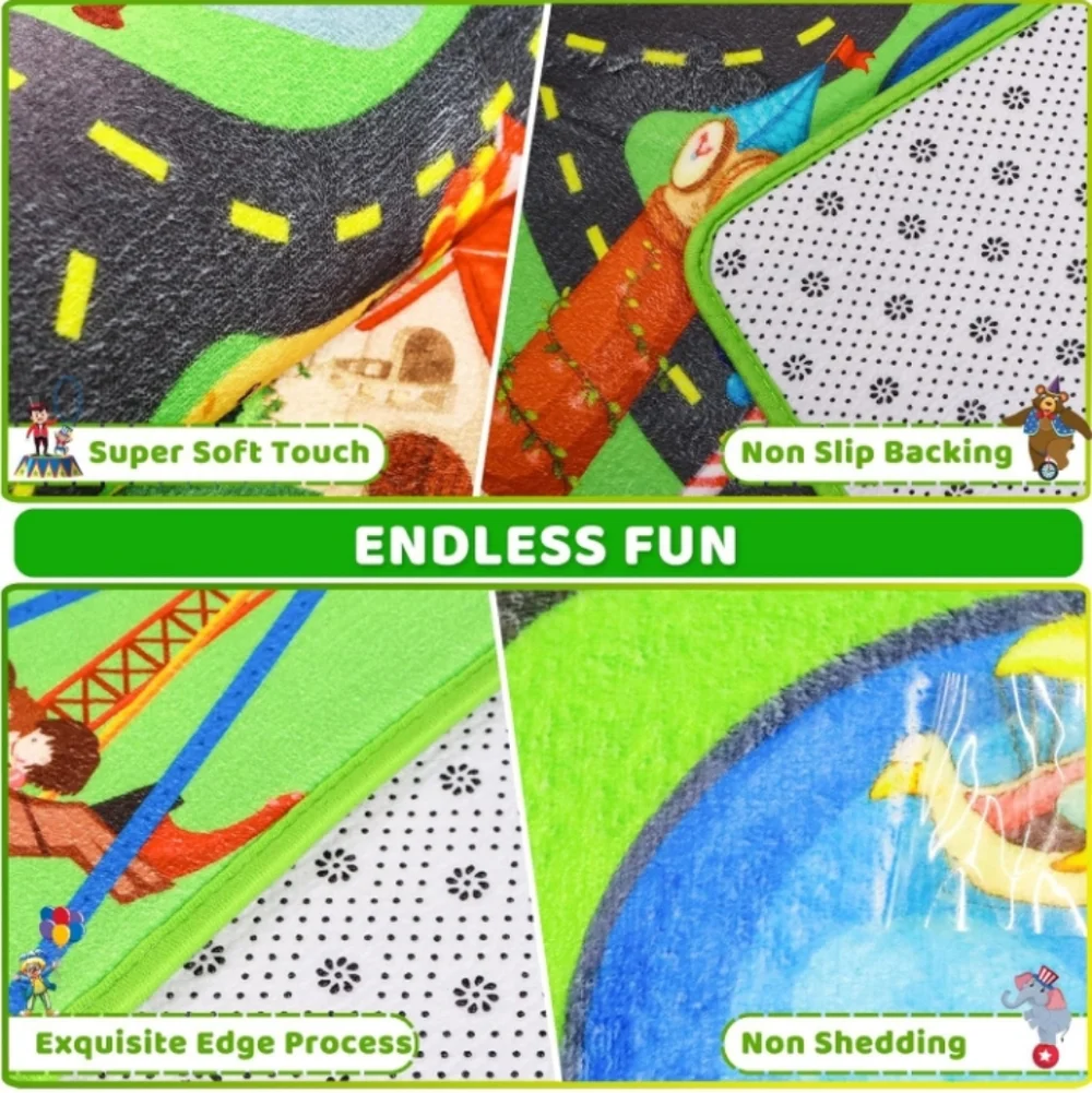 Colorful Children's Play Mat with Fun Design 59 × 78.7 In (approx. 5x7) NWT - Picture 4 of 9